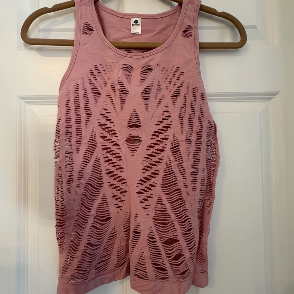 90 Degree By Reflex Pink Cut Out Sleeveless Tank Top